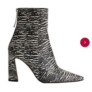 Mango Black and White Ankle Boots